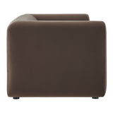 Emrys 89" Performance Velvet Upholstered Sofa in Chocolate Brown
