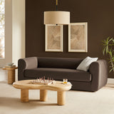 Emrys 89" Performance Velvet Upholstered Sofa in Chocolate Brown