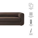 Emrys 89" Performance Velvet Upholstered Sofa in Chocolate Brown