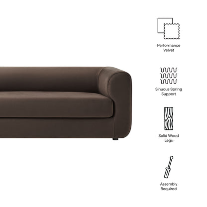 Leif 89" Performance Velvet Upholstered Sofa by Furniture for America