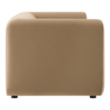 Emrys 89" Performance Velvet Upholstered Sofa in Taupe