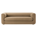 Emrys 89" Performance Velvet Upholstered Sofa in Taupe