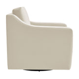 Finnian Performance Velvet Armchair in Alabaster