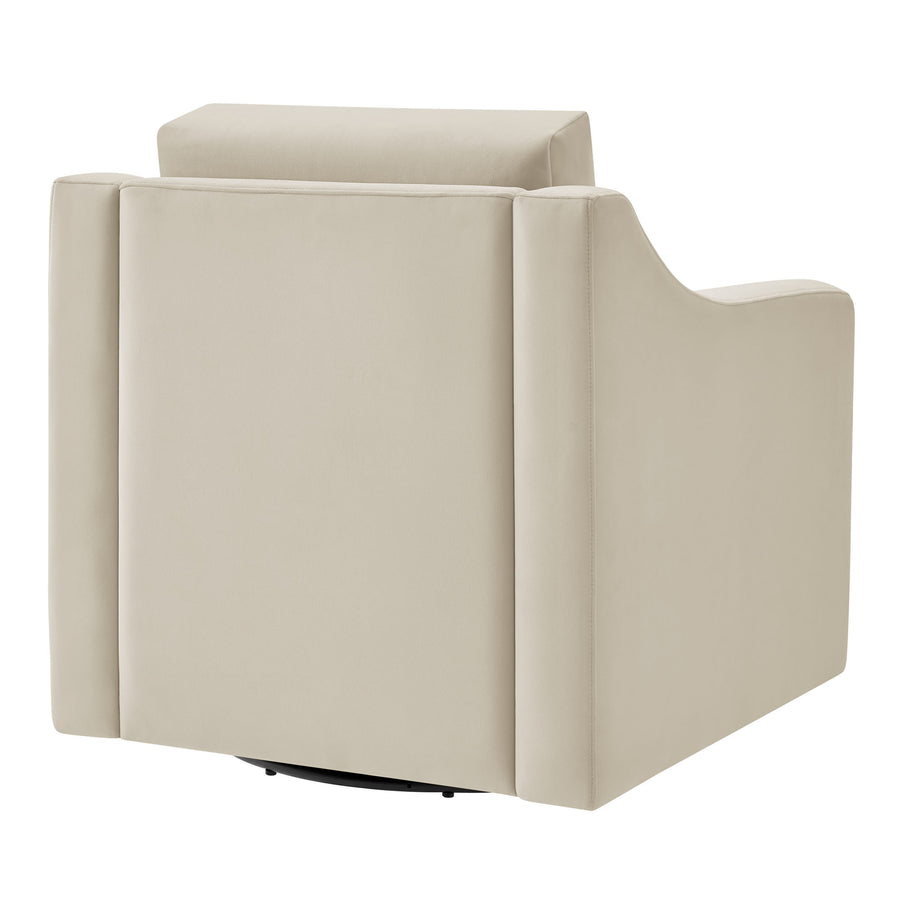 Finnian Performance Velvet Armchair in Alabaster