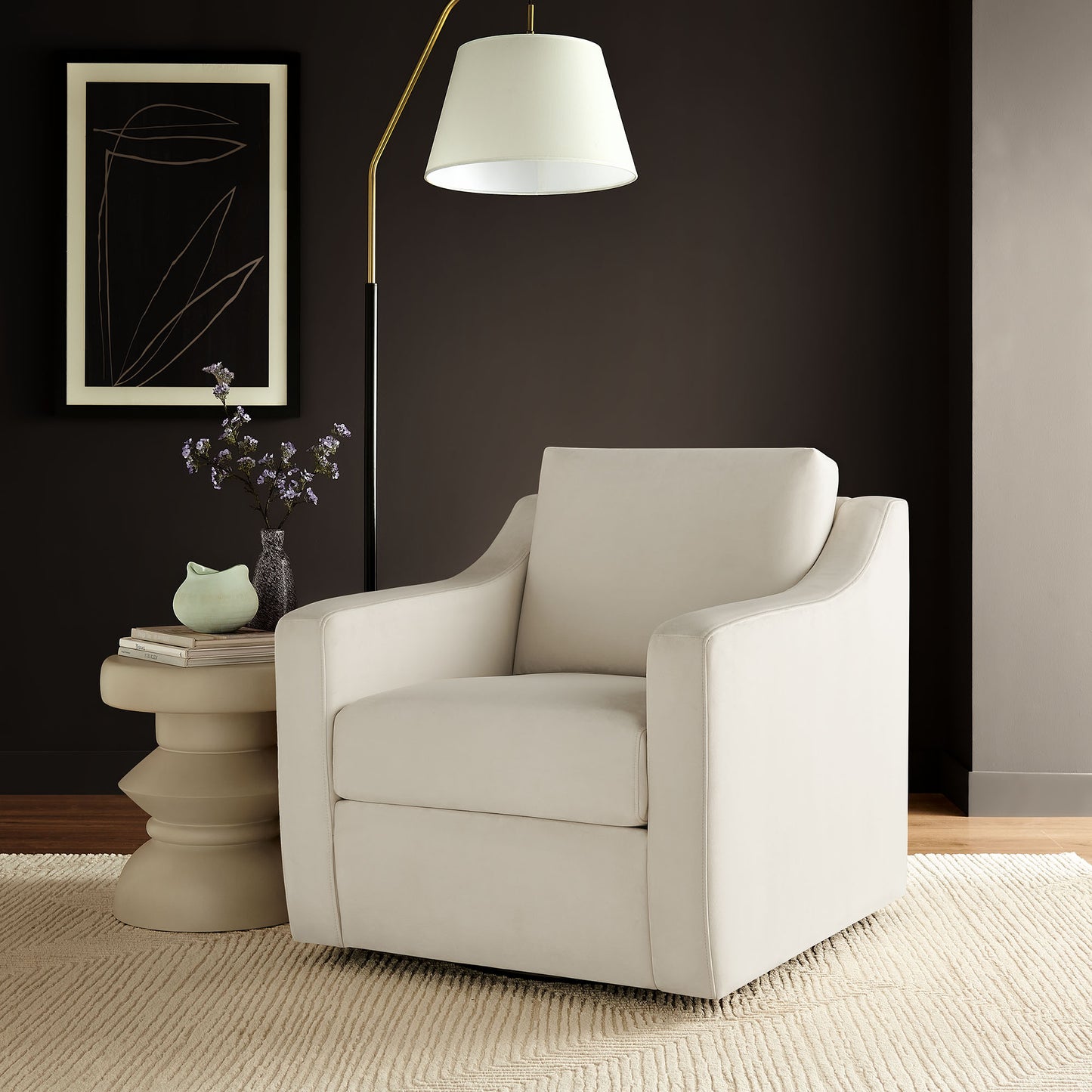 Liora Performance Velvet Armchair by Furniture For America