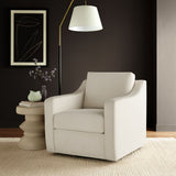 Finnian Performance Velvet Armchair in Alabaster
