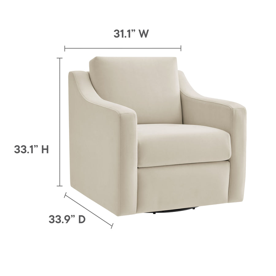 Finnian Performance Velvet Armchair in Alabaster