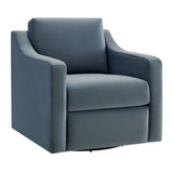 Finnian Performance Velvet Armchair in Cadet Blue