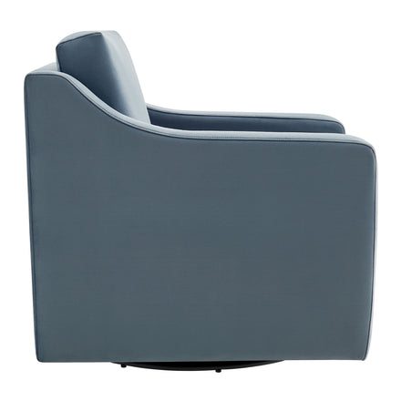 Liora Performance Velvet Armchair in Cadet Blue