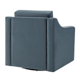 Finnian Performance Velvet Armchair in Cadet Blue