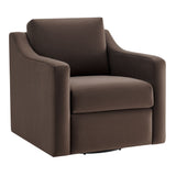 Finnian Performance Velvet Armchair in Chocolate