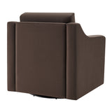 Finnian Performance Velvet Armchair in Chocolate