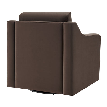 Liora Performance Velvet Armchair in Chocolate