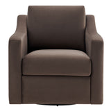 Finnian Performance Velvet Armchair in Chocolate