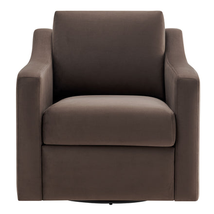 Liora Performance Velvet Armchair in Chocolate