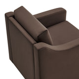Finnian Performance Velvet Armchair in Chocolate
