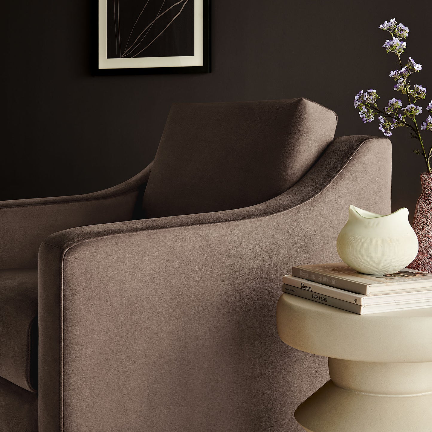 Liora Performance Velvet Armchair by Furniture For America