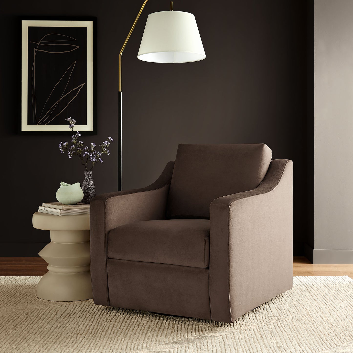 Liora Performance Velvet Armchair by Furniture For America