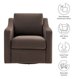 Finnian Performance Velvet Armchair in Chocolate