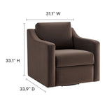 Finnian Performance Velvet Armchair in Chocolate