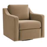 Finnian Performance Velvet Armchair in Taupe