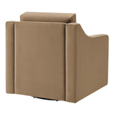 Finnian Performance Velvet Armchair in Taupe