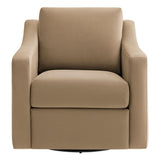 Finnian Performance Velvet Armchair in Taupe
