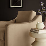 Finnian Performance Velvet Armchair in Taupe