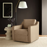 Finnian Performance Velvet Armchair in Taupe