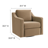 Finnian Performance Velvet Armchair in Taupe