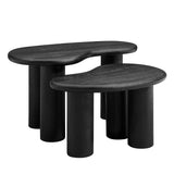 Celandine Mango Wood Nesting Coffee Table Set in Black
