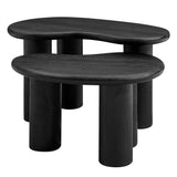 Celandine Mango Wood Nesting Coffee Table Set in Black