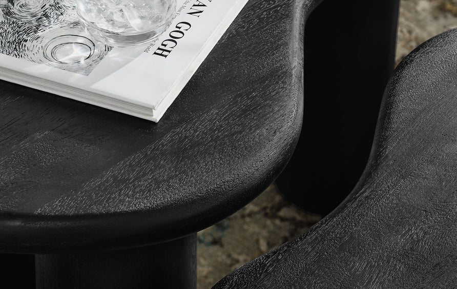 Celandine Mango Wood Nesting Coffee Table Set in Black