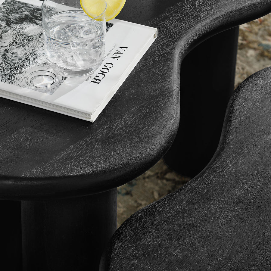Celandine Mango Wood Nesting Coffee Table Set in Black