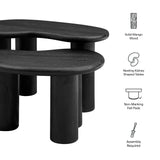 Celandine Mango Wood Nesting Coffee Table Set in Black