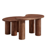 Celandine Mango Wood Nesting Coffee Table Set in Walnut
