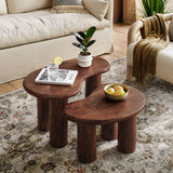 Celandine Mango Wood Nesting Coffee Table Set in Walnut