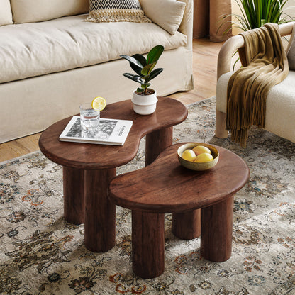 Hackney Mango Wood Nesting Coffee Table Set by Furniture For America
