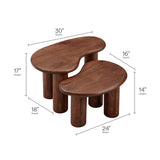 Celandine Mango Wood Nesting Coffee Table Set in Walnut