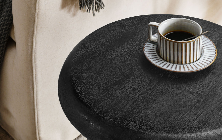 Lochlan Mango Wood Side Table in Black