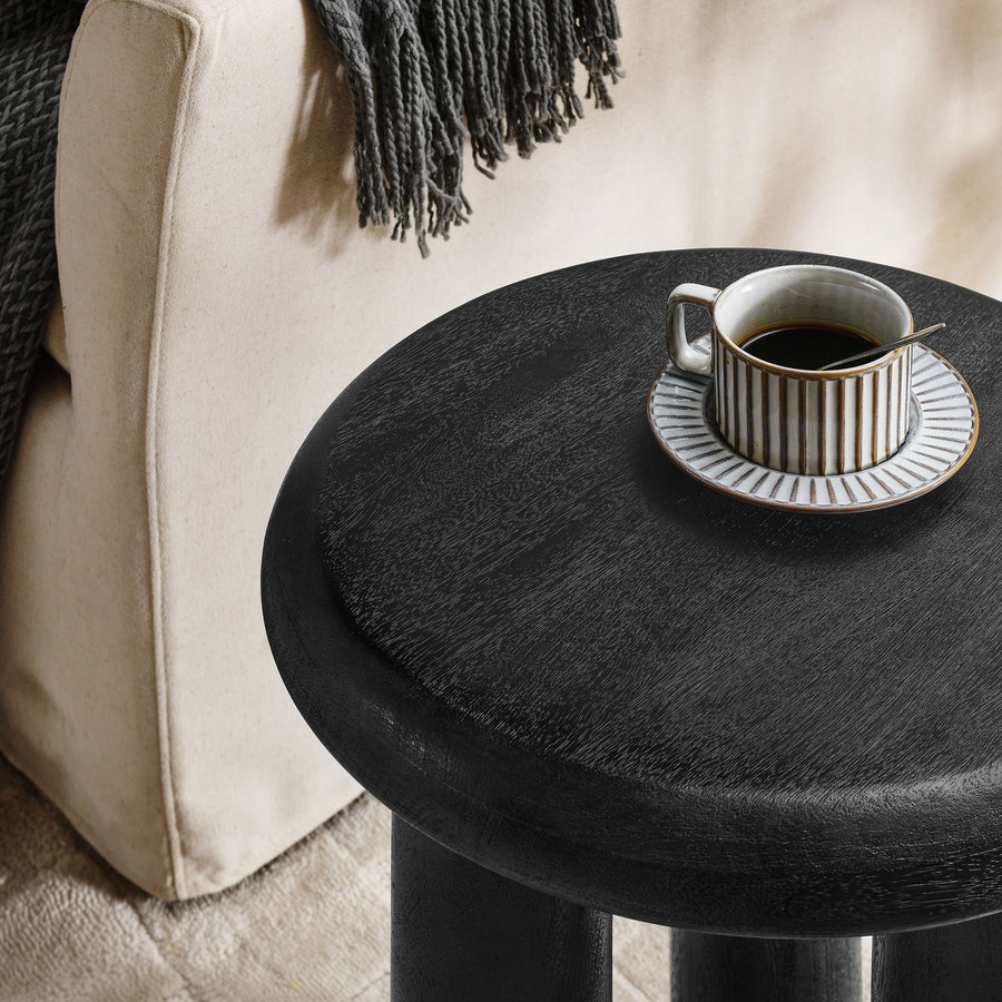 Lochlan Mango Wood Side Table in Black