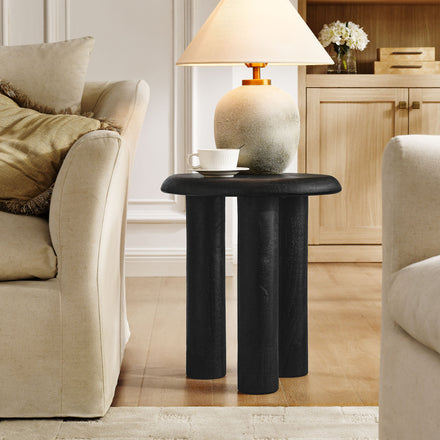 Mavina Mango Wood Side Table in Black