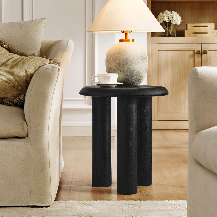 Lochlan Mango Wood Side Table in Black