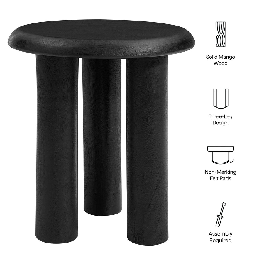 Lochlan Mango Wood Side Table in Black