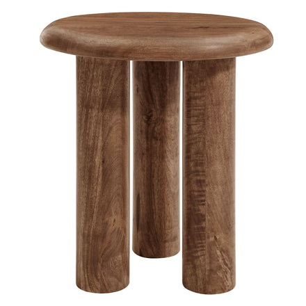 Mavina Mango Wood Side Table in Walnut