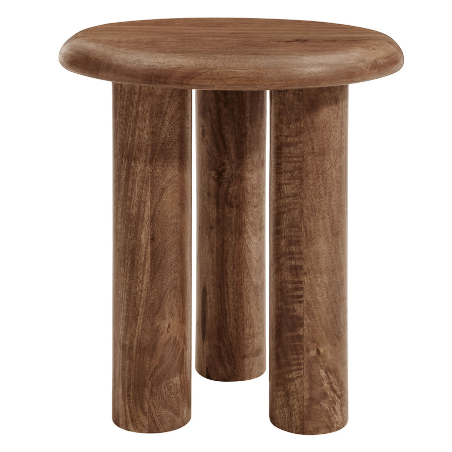 Lochlan Mango Wood Side Table in Walnut