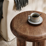 Lochlan Mango Wood Side Table in Walnut