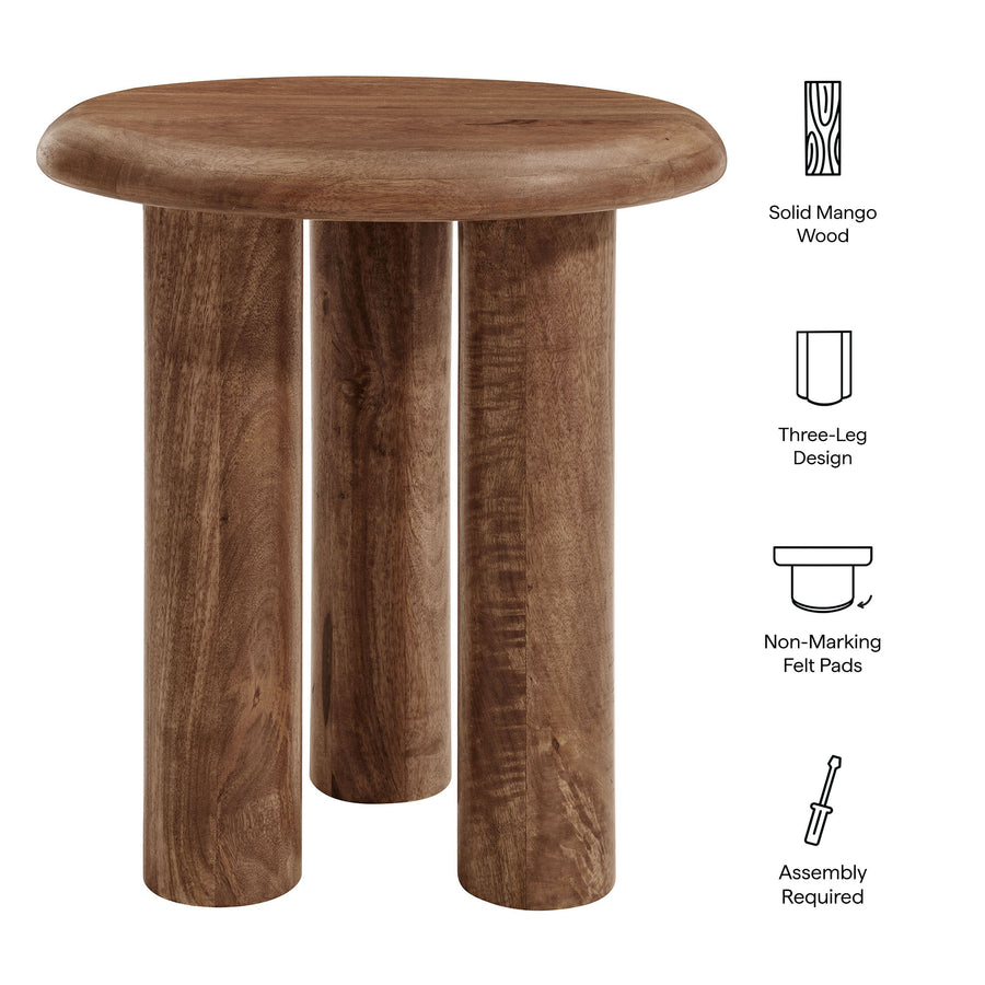 Lochlan Mango Wood Side Table in Walnut