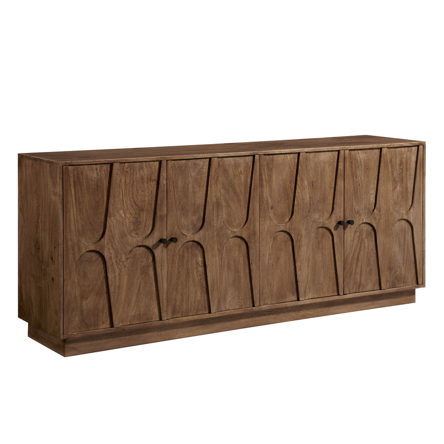 Vadstena 72" Mango Wood Sideboard Cabinet in Walnut