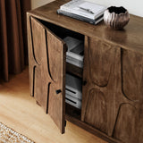 Vadstena 72" Mango Wood Sideboard Cabinet in Walnut